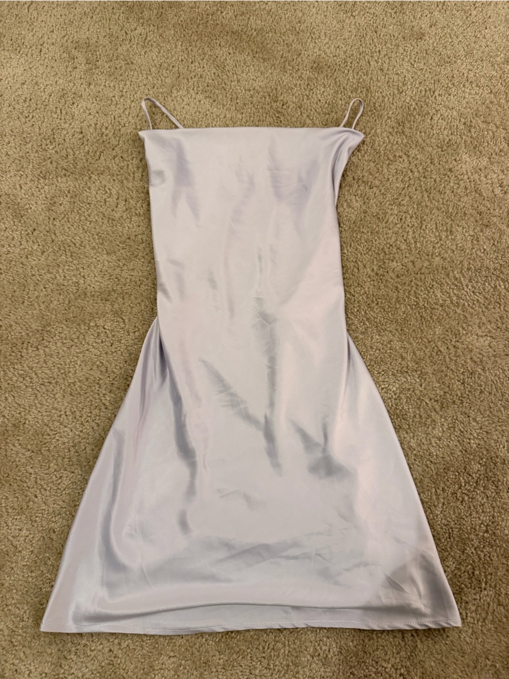 Silver/lavender Slip Dress with Spaghetti Straps